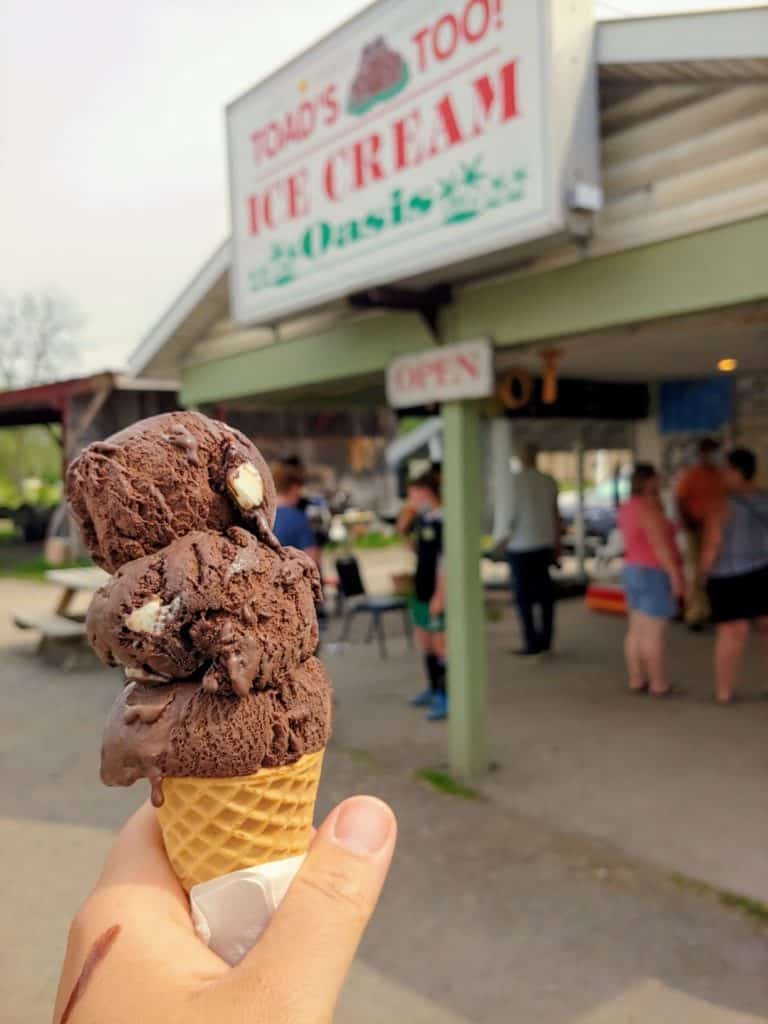ice cream cone at Toad's Too