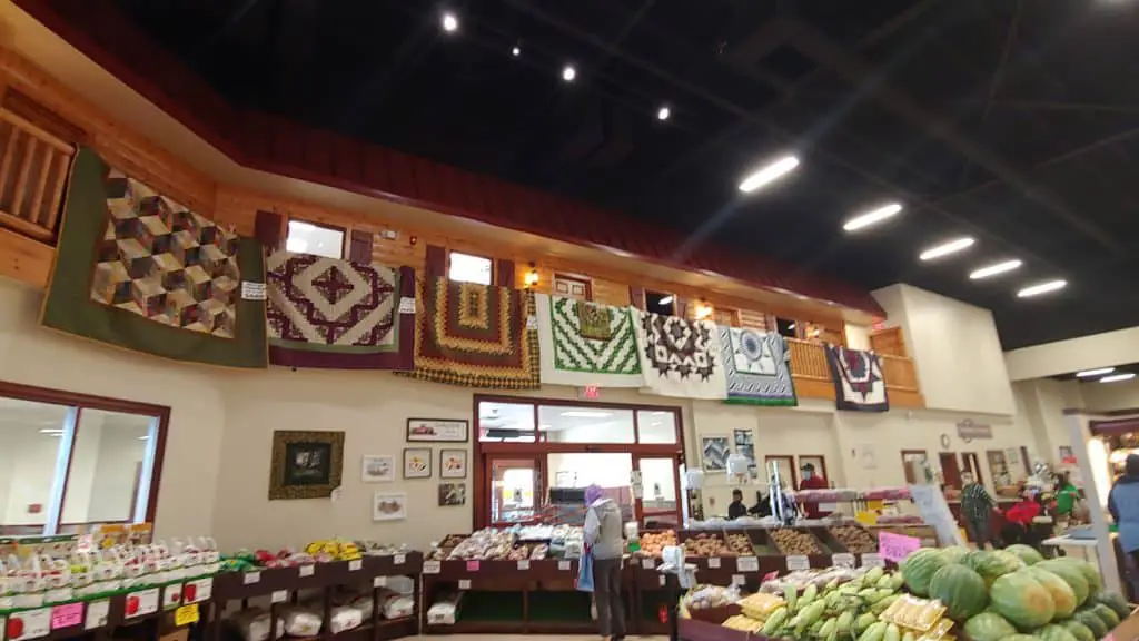 quilts inside Sauders Store in Seneca Falls NY
