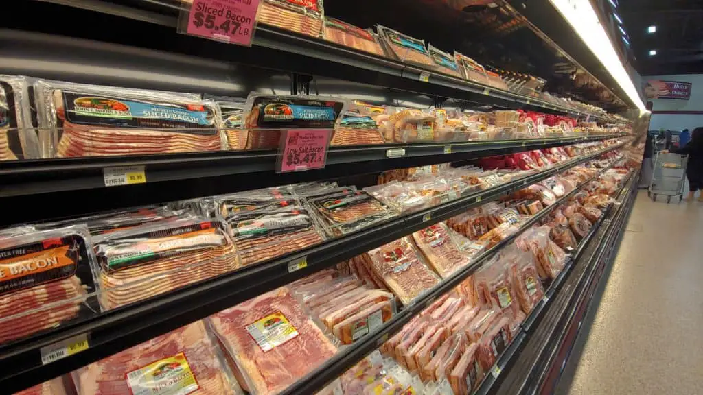 bacon case at Sauders Store in Seneca Falls NY