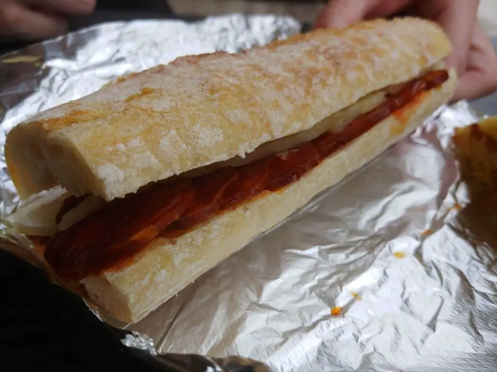 Chorizo vela sandwich at La Bodega in Ithaca NY