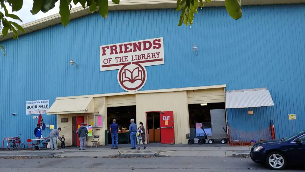 Inside the Friends of the Library Book Sale in Ithaca, NY Finger