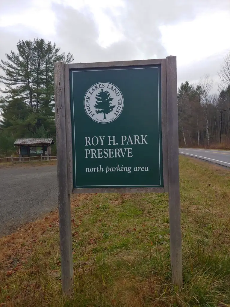 Roy H Park Preserve sign