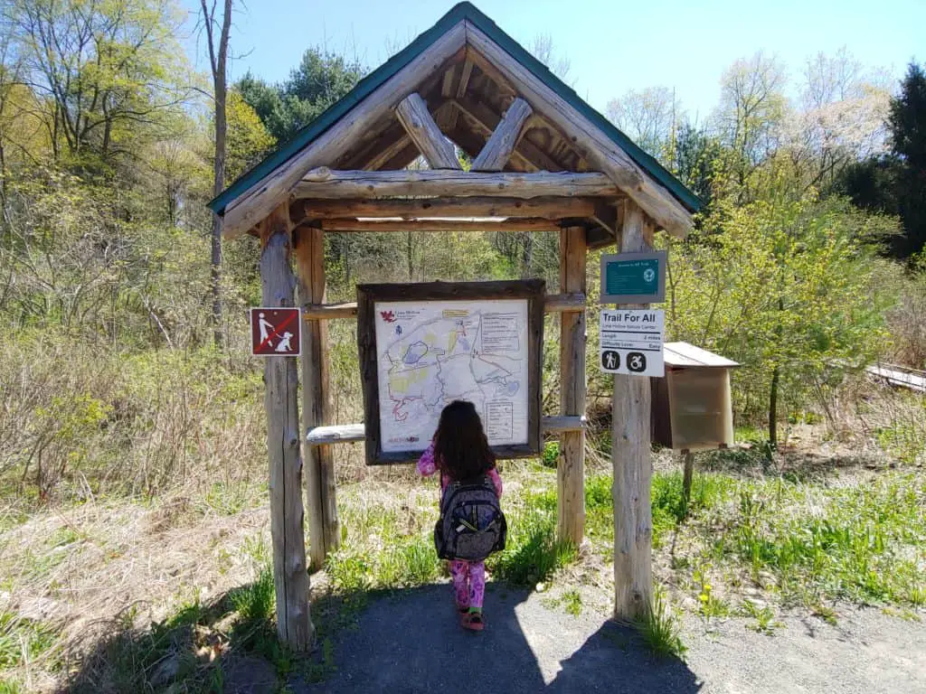 Map kiosk at Lime Hollow Nature Center