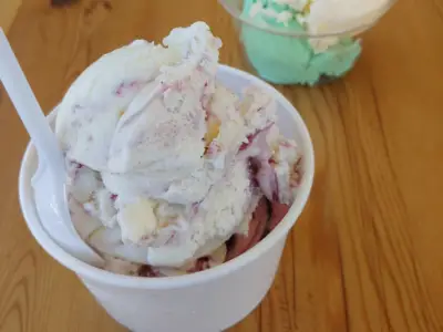 ice cream in a cup with spoon