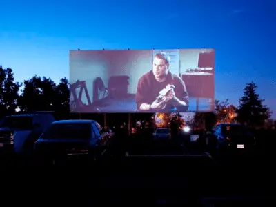 drive-in movie theater screen